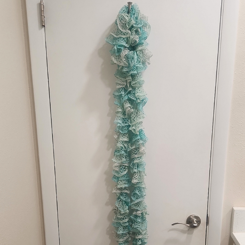 Icy Mint Handmade Ruffled Scarf